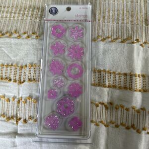 K-I Memories Florals Clear Unmounted Stamps Whimsical Flowers 12 Pieces